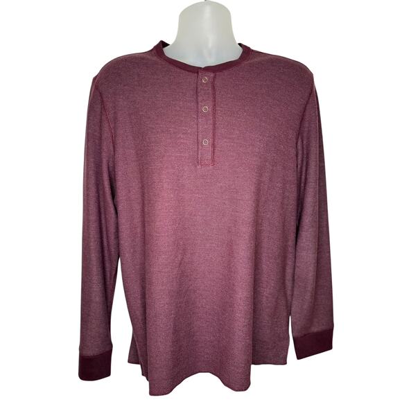 UNTUCKit Mens Purple Cotton Modal 1/4 Snap Front Henley Long Sleeve Shirt - Picture 1 of 7